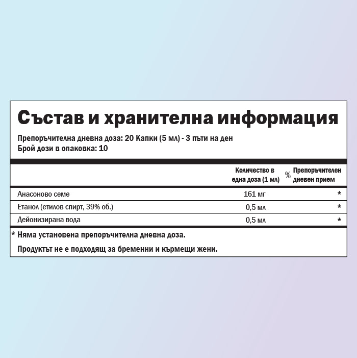 Анасоново семе хранителни стойности